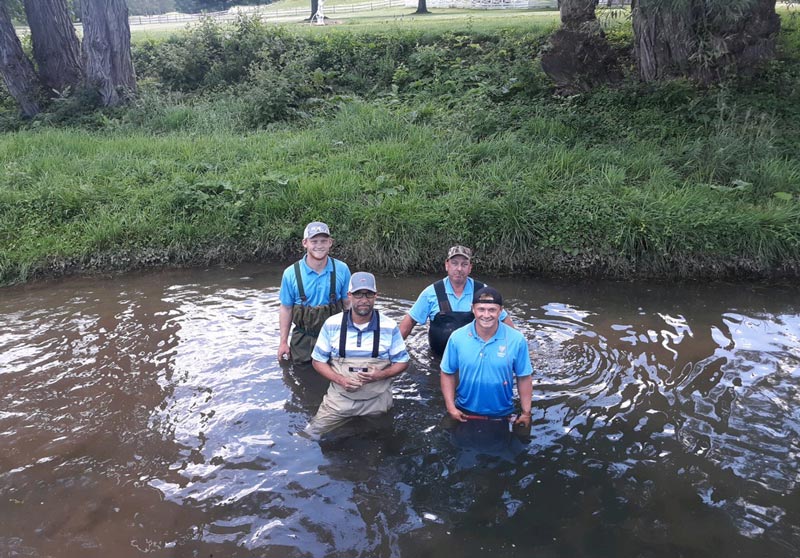 On-course fly-fishing flows from stream restoration Centre Hills Country Club