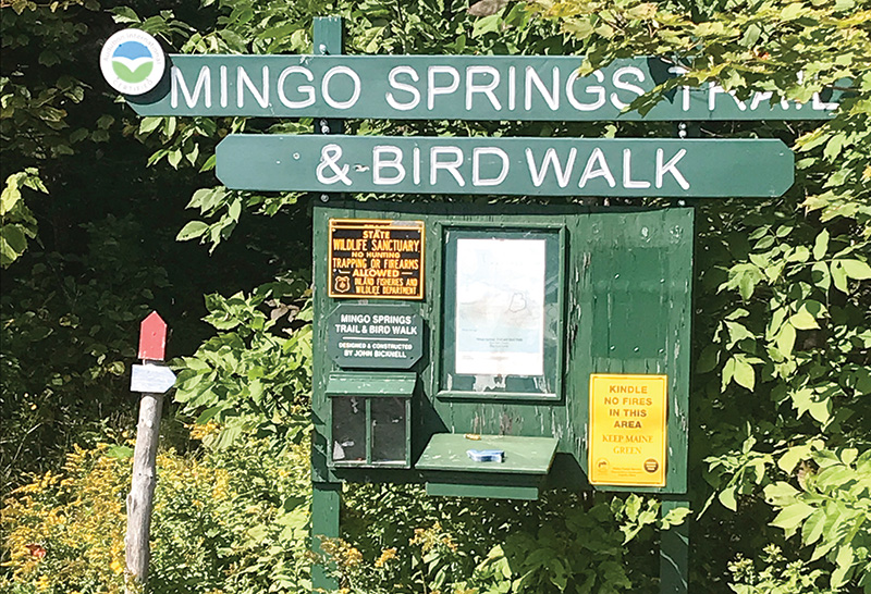 Mingo Springs trailhead sign