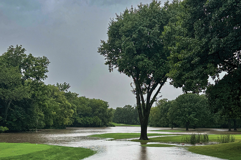 Flooded golf course