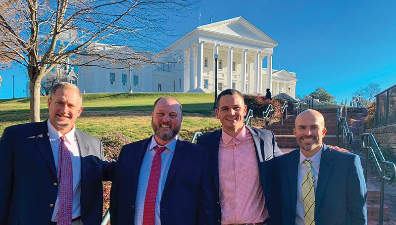 VGCSA members standing in front of the Richmond, Va., state legislature building