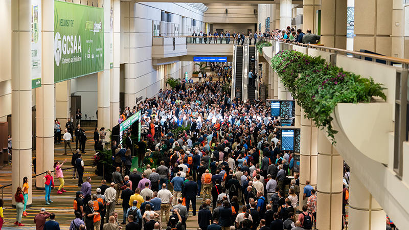 A crowd of attendees at the 2023 GCSAA Conference and Trade Show in Orlando