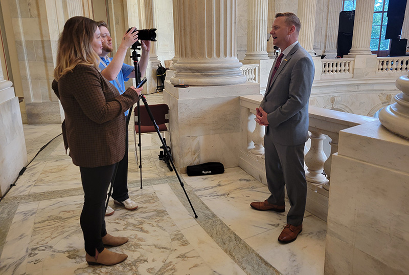 Kevin Sunderman being interviewed at National Golf Day