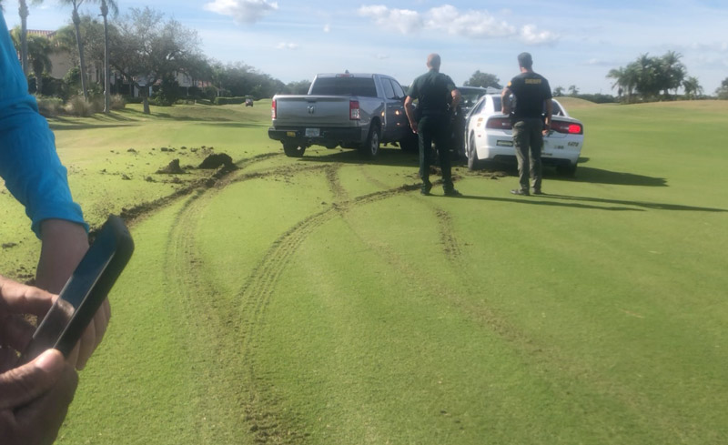 Golf course police chase
