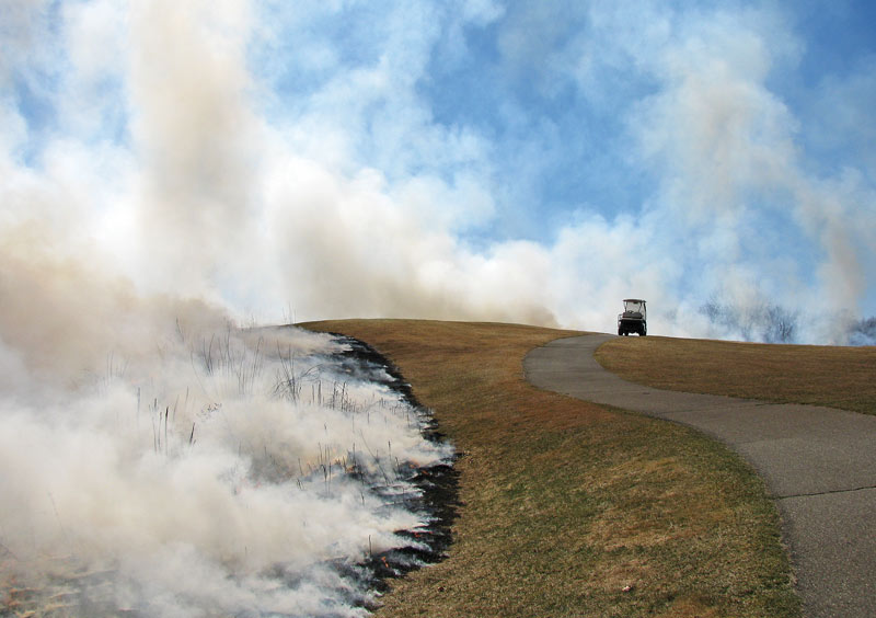 Controlled burn golf course
