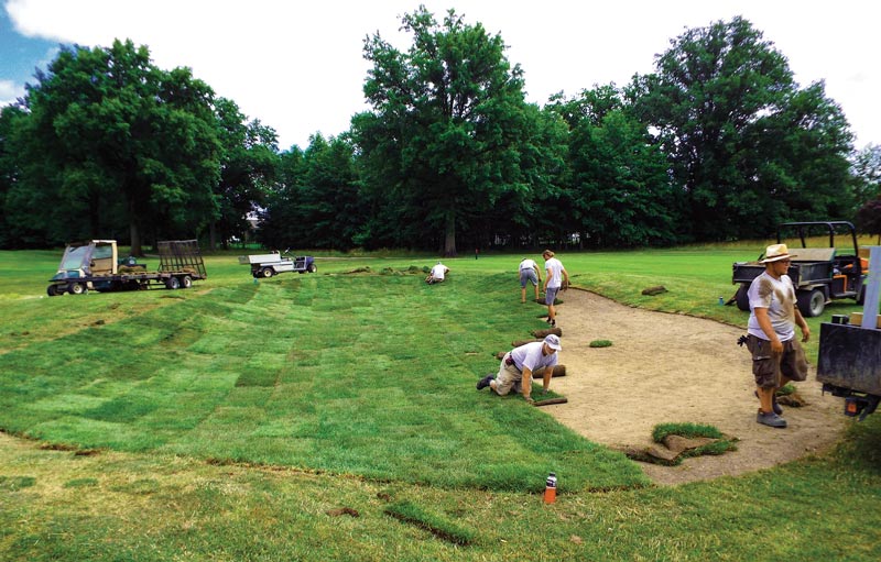 Removing golf course bunker