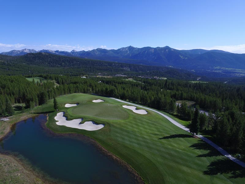 Golf course greens aerification using the numbers Spanish Peaks Mountain Club