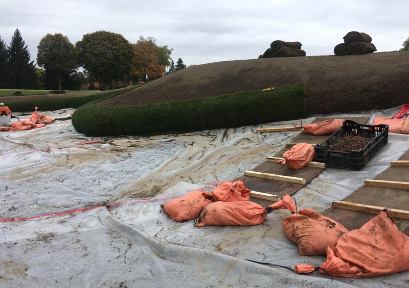 Bunker edges: Inverted-sod technique Bunker renovation