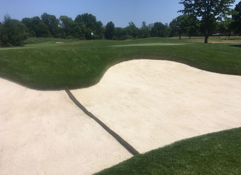 Bunker edges: Inverted-sod technique Renovated bunker