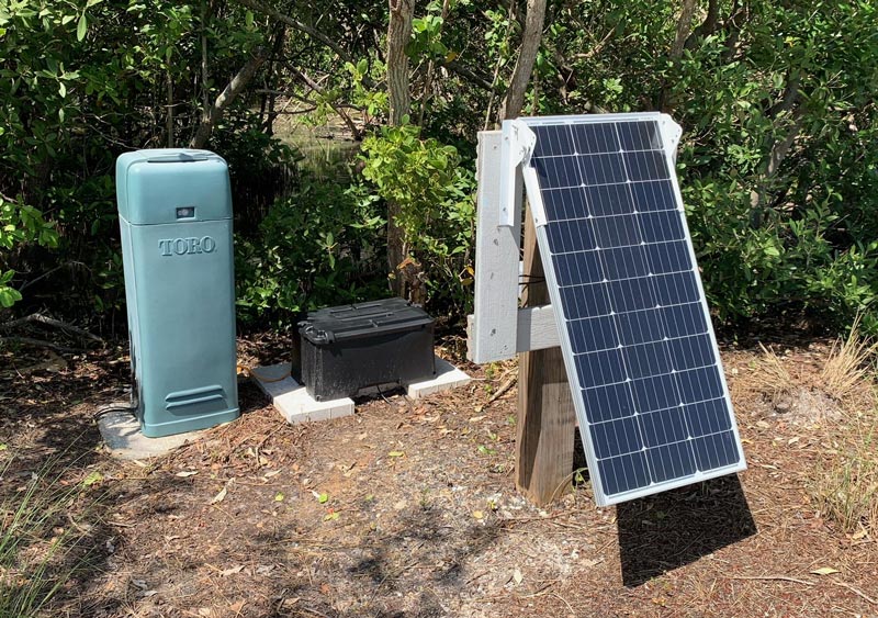 Solar irrigation satellite golf