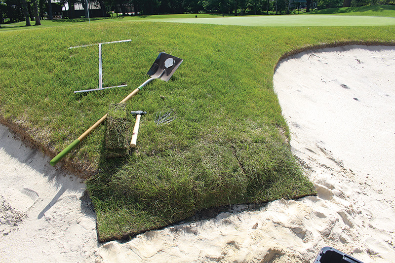 bunker edge repair pre-trimming