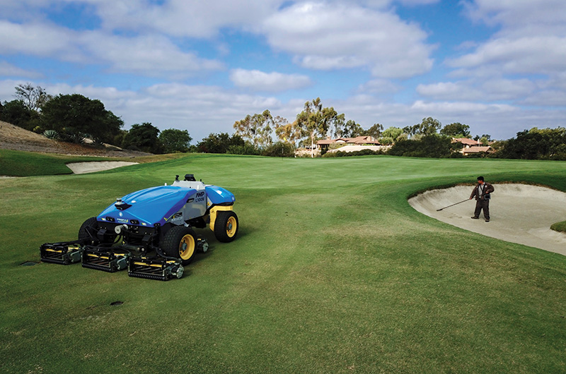 Blue autonomous mower