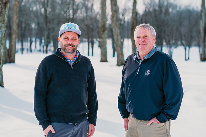 Ryan Holmes and Paul Holmes at Gaylord Country Club in the snow