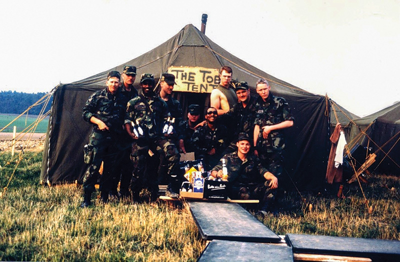 1986 photo of McCall and fellow deployment group members in Germany
