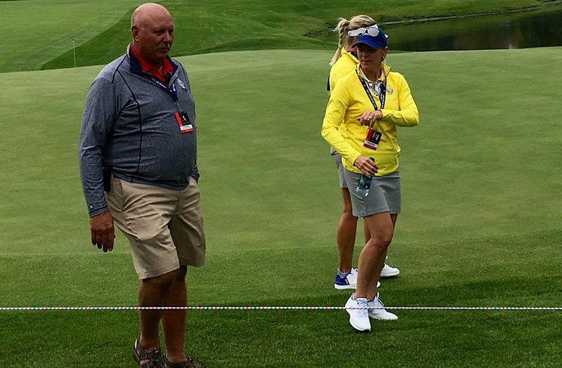 Rick Tegtmeier at the 2017 Solheim Cup with Annika Sorenstam