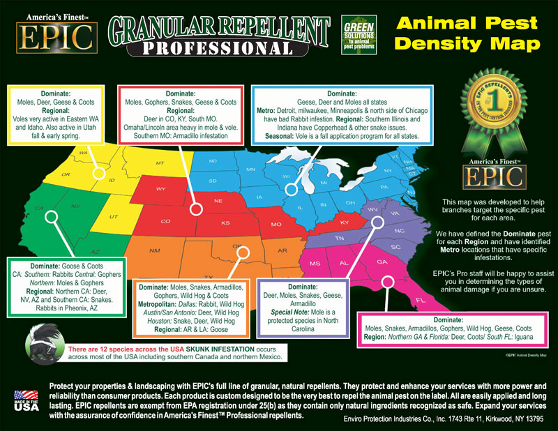 Granular repellents for golf course pest control Animal pest map