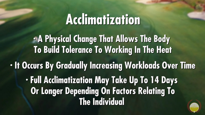 Heat illness in golf course maintenance Golf heat safety