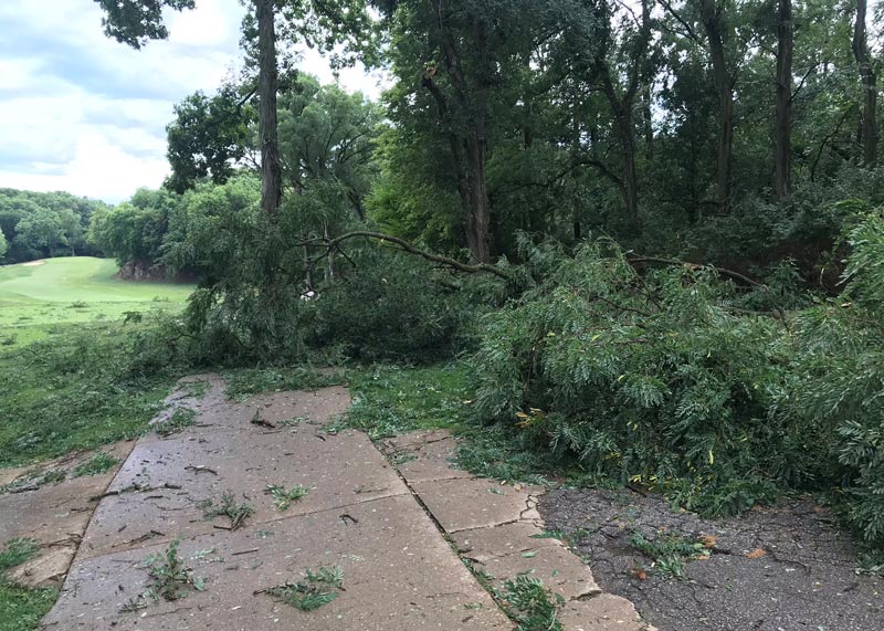 Derecho golf course damage