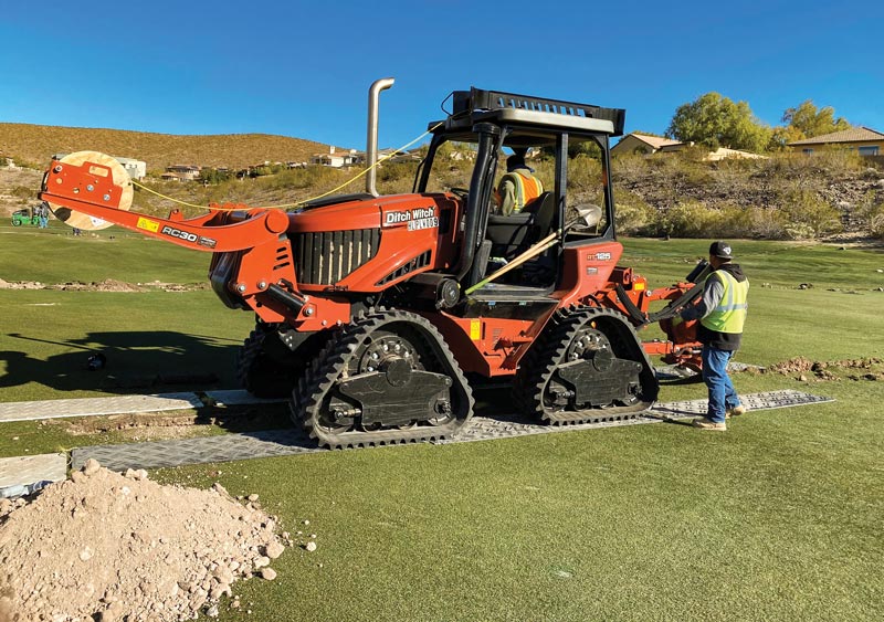 Golf course irrigation system construction