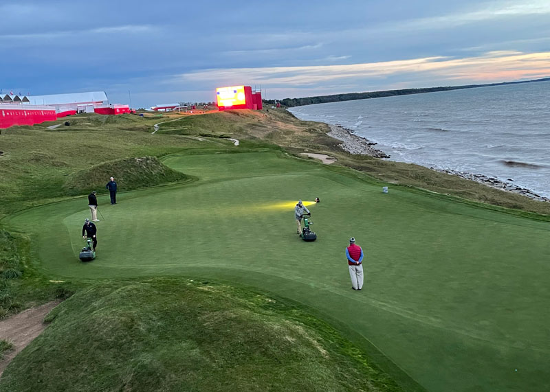 Behind the scenes at the 2021 Ryder Cup Straits Course 17th hole