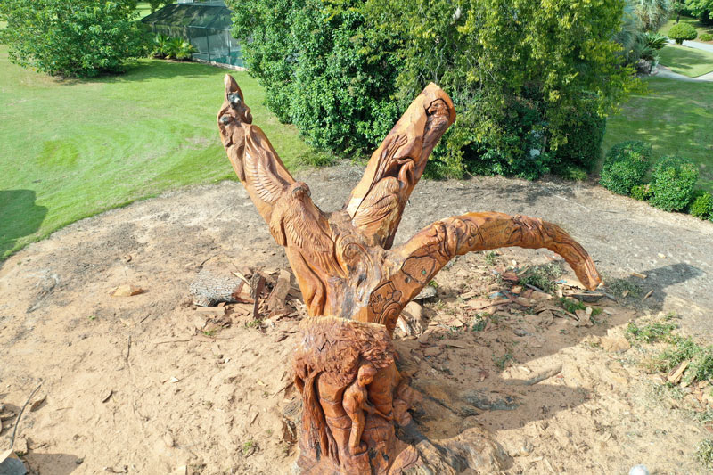 South Carolina course’s deadwood turned into art Tree carving golf course
