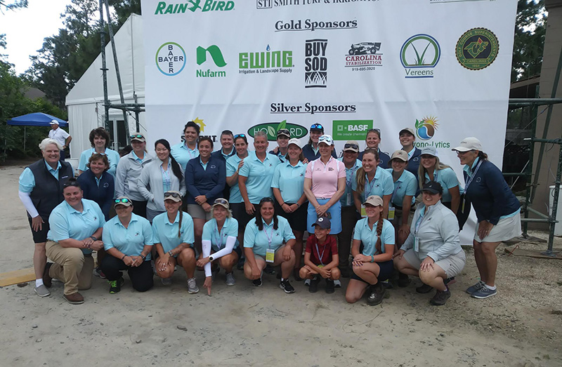 Women volunteers with Annika Sorenstam at the 2022 U.S. Women's Open