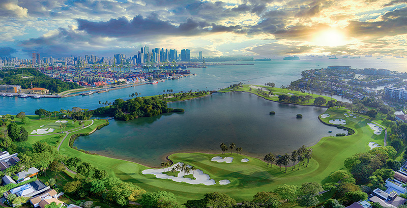 Aerial view of Sentosa golf club