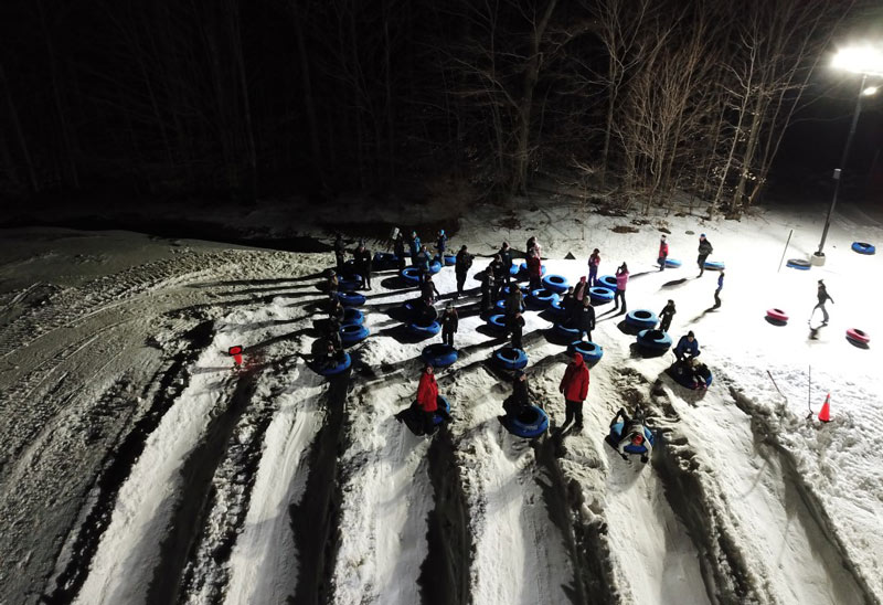 Snow tubing golf course