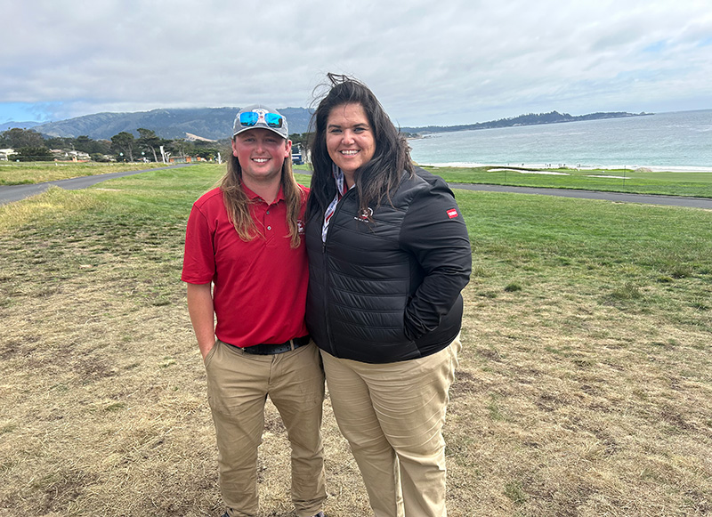 Cole Petrick and Sally Jones at Pebble Beach Golf Club