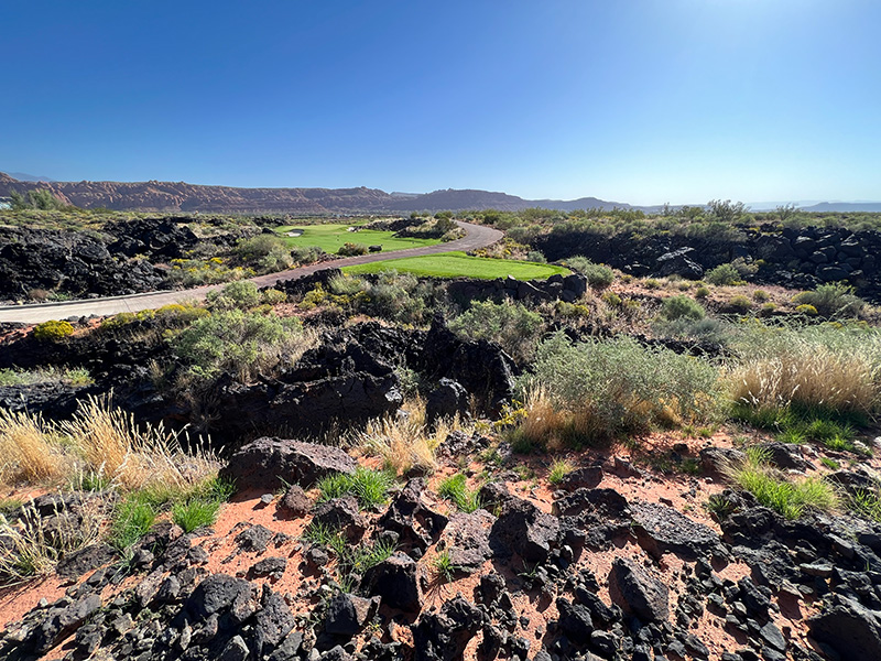 Black lava rock at Black Desert Resort