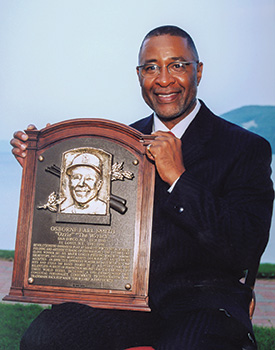 Ozzie Smith with Hall of Fame plaque