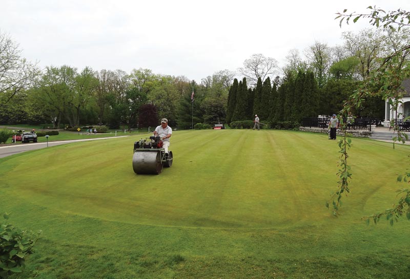 Putting green rolling