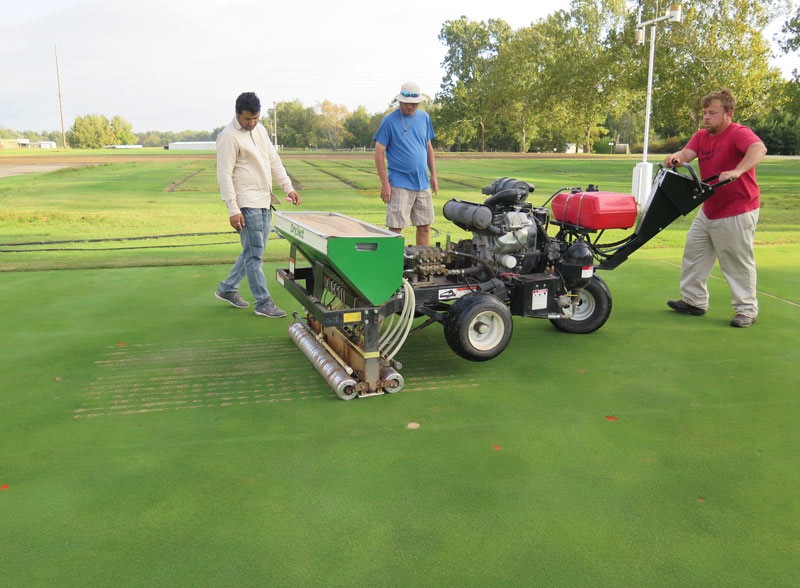 Turf sand injection