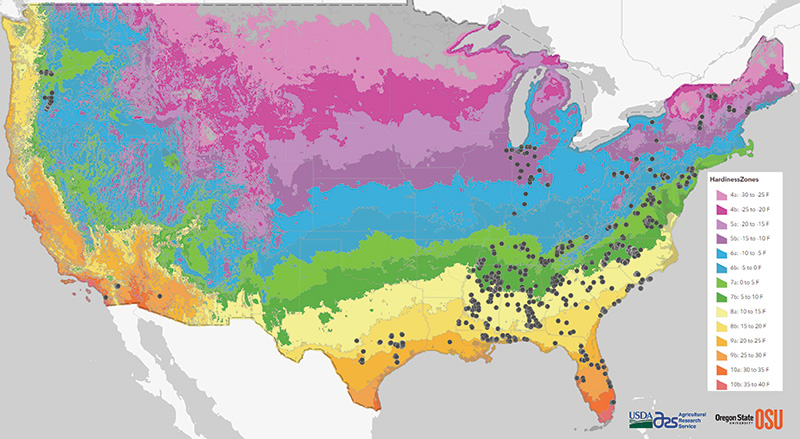 Map of poa annua collection sites for the study