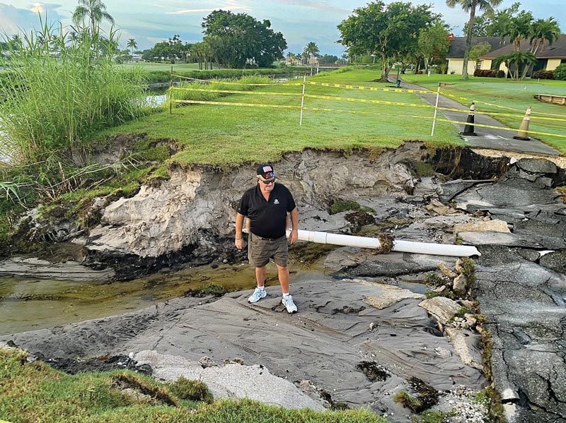 Photo Quiz: Insect infestation, destroyed cart path Cart path damage golf course
