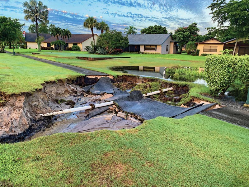 Golf cart path damage