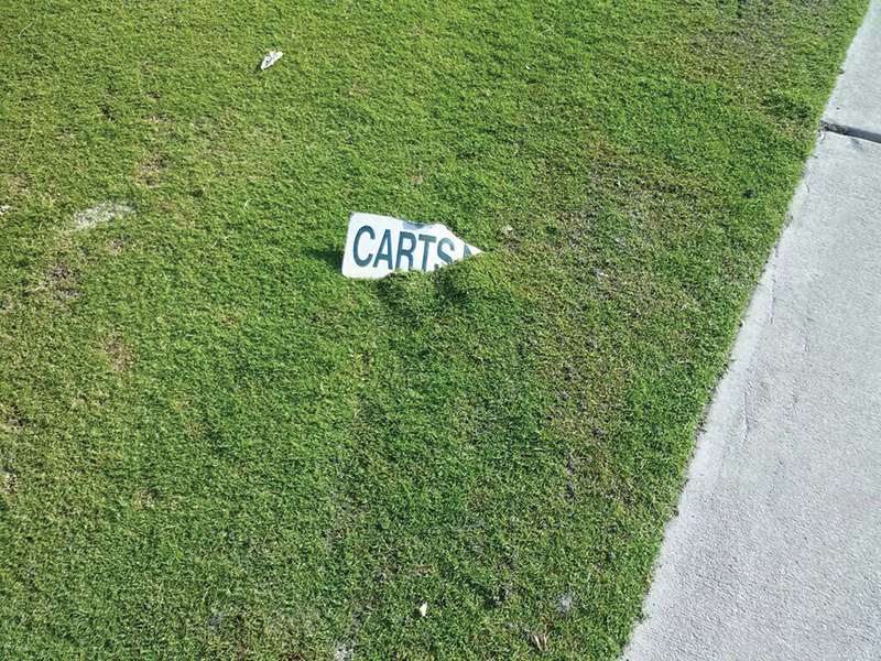 Partially obscured sign