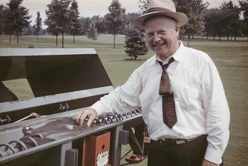 Vintage photo of O.J. Noer wearing a hat